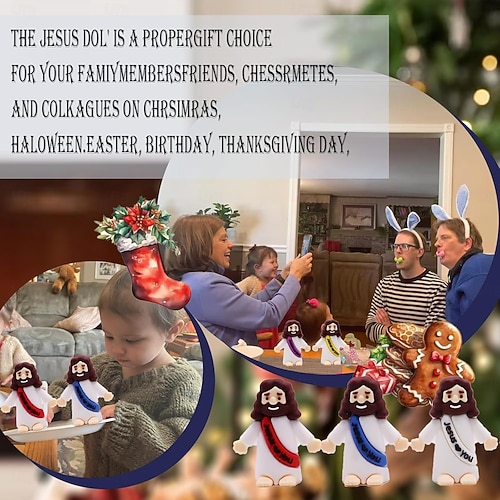  50/100個の小さなイエスのフィギュア、ミニイエスのフィギュアの大量購入、クリスマスの靴下に入れるギフト、マルチカラーの小さなイエスのフィギュア、ミニチュアフィギュアの隠し場所
