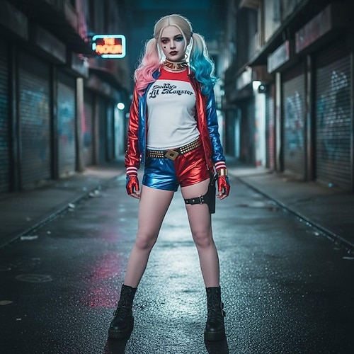  Harley Quinn Joker Colegiul de suicide Ținute Costume de cuplu de grup de Halloween Rochie Elegantă Costum sexy Film Cosplay for Pentru femei Fete Pentru copii Adulți Halloween Zuia Copiilor