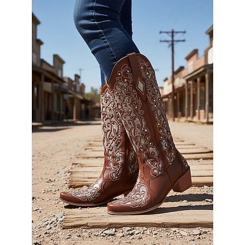 Stivali donna camperos texani cuoio scamosciati con frange western e Stivali donna camperos texani cuoio scamosciati con frange western e