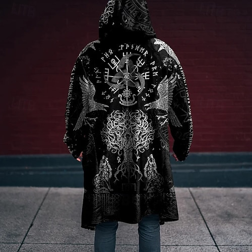 Chaqueta Con Capucha Medieval Vikinga Para Hombre – Sudadera De Moto Con Estampado 3D Y Estilo Nórdico, Ideal Para Halloween