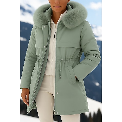 Femmes Manteau d'Hiver Veste Sherpa Confortable Respirant Avec Poches Mode Occasionnel Uni Vacances Rue Occasionnel Tenue quotidienne Fermeture éclair Long À capuche Coupe régulière manche longue  Femmes Manteau d'Hiver Veste Sherpa Confortable Respirant Avec Poches Mode Occasionnel Uni Vacances Rue Occasionnel Tenue quotidienne Fermeture éclair Long À capuche Coupe régulière manche longue