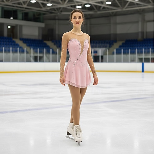Figure Skating Dress Women's Girls' Ice Skating Dress Black Yellow Pink Mesh Spandex High Elasticity Training Competition Skating Wear Crystal / Rhinestone Long Sleeve Ice Skating Figure Skating 2026 - $112.99 Figure Skating Dress Women's Girls' Ice Skating Dress Black Yellow Pink Mesh Spandex High Elasticity Training Competition Skating Wear Crystal / Rhinestone Long Sleeve Ice Skating Figure Skating 2026 - $112.99