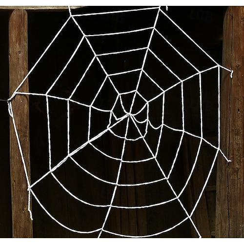  Halloween Spider Web Large 12FT Halloween Decorations - Realistic Spider String Rope Props, Round Fake Cobweb Elastic Belt for Indoor Outdoor Party Favor