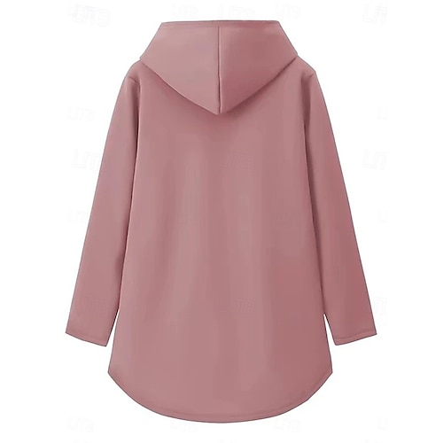  Femmes Quotidien Sweat à capuche manche longue À capuche Graphique Lettre Cordon de serrage Imprimé Occasionnel Quotidien Noir Rose Claire Bleu Automne Coupe Ample