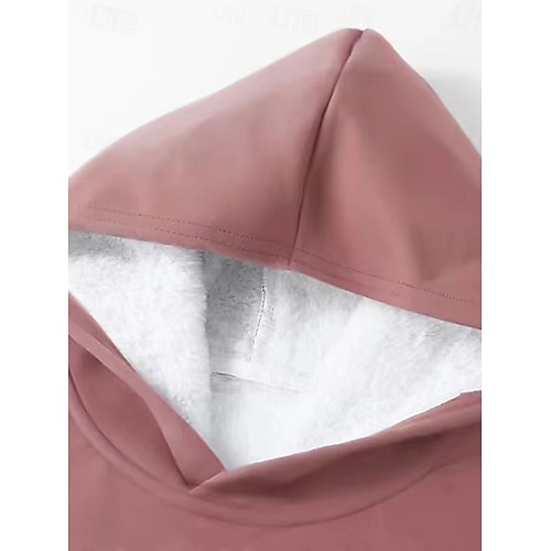  Femmes Quotidien Sweat à capuche manche longue À capuche Graphique Lettre Cordon de serrage Imprimé Occasionnel Quotidien Noir Rose Claire Bleu Automne Coupe Ample