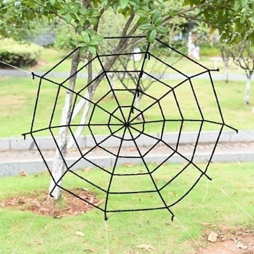  Halloween Spider Web Large 12FT Halloween Decorations - Realistic Spider String Rope Props, Round Fake Cobweb Elastic Belt for Indoor Outdoor Party Favor