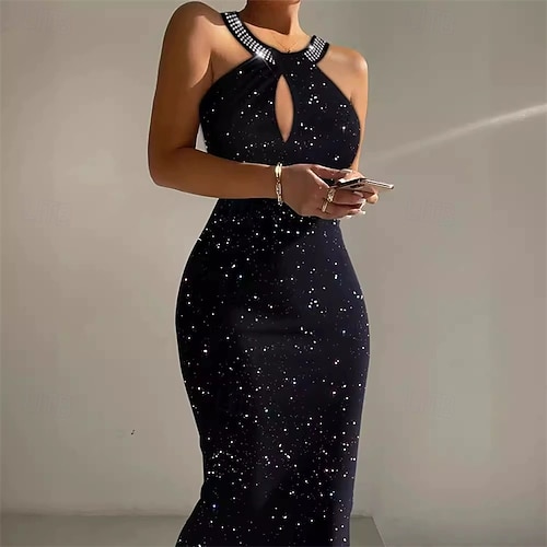 sequin casual dress Women's Mini Dress Black Dress Sequin Dress Casual Dress Cocktail Dress Casual Party Regular Fit Plain Long Sleeve V Neck Black White Fuchsia Fall 2026