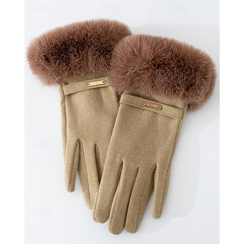  Жен. 1 пара С пальцами / Зимние Уличный стиль / На открытом воздухе Перчатки - Однотонный Полный палец