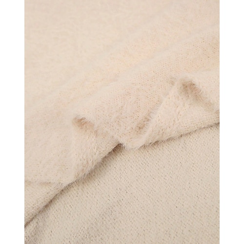  Naisten Neulos Pusero Katutyyli Vapaa-aika Puhdas väri Joustin Tiukka pyöreä kaula-aukko Kudottu Pitkähihainen Tavalliset topit Neuloa ulko- Päivittäin Viikonloppu Aprikoosi Syksy Talvi