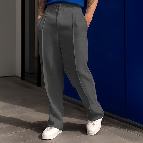  Pánské Tepláky Kalhoty Tepláky s rovnými nohama Šňůrky Kapsy Elastický pas Bez vzoru Pohodlné Outdoorové sporty Denní Módní Na běžné nošení Vojenská zelená Černá Lehce elastické