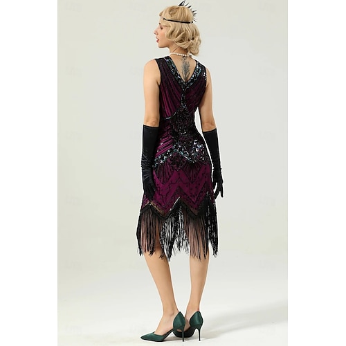  Retro Řvoucí 20s 20. léta 20. století Polední Bubenové šaty Fancy kostým Halloween skupinové kostýmy pro páry Velký Gatsby Flitry Třásně Maškarní kostým Pánské Dámské předvečer Všech svatých Karneval