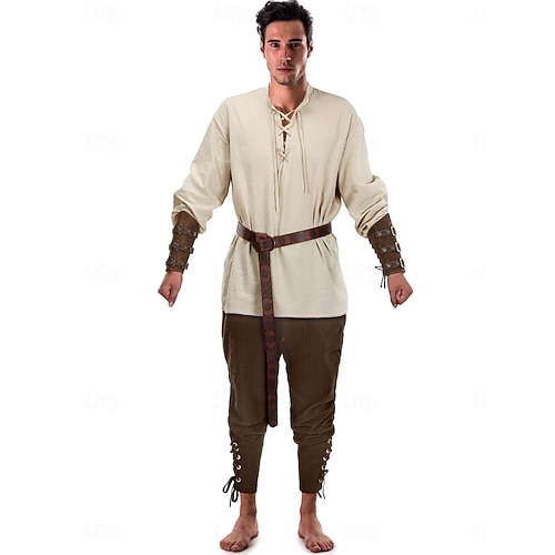  páry retro vintage středověké renesanční oblečení halloween skupina páry kostýmy pirát viking ranger vikingové: valhalla pánské dámské halloween karneval představení larp