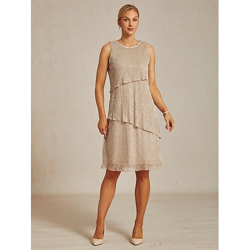 Femmes Robe Midi Robe fourreau Robe Plissée Robe dos nu Élégant Fête Formel Soirée robe demoiselle d honneur Cocktail Coupe régulière Couleur Unie Sans manches Col ras du cou Dorée rose Été Printemps  Femmes Robe Midi Robe fourreau Robe Plissée Robe dos nu Élégant Fête Formel Soirée robe demoiselle d honneur Cocktail Coupe régulière Couleur Unie Sans manches Col ras du cou Dorée rose Été Printemps