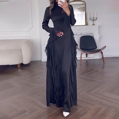 long sleeve black dress with slit Princess Polly Women's Vinelle Sequin Long Sleeve Velvet Minidress - Black