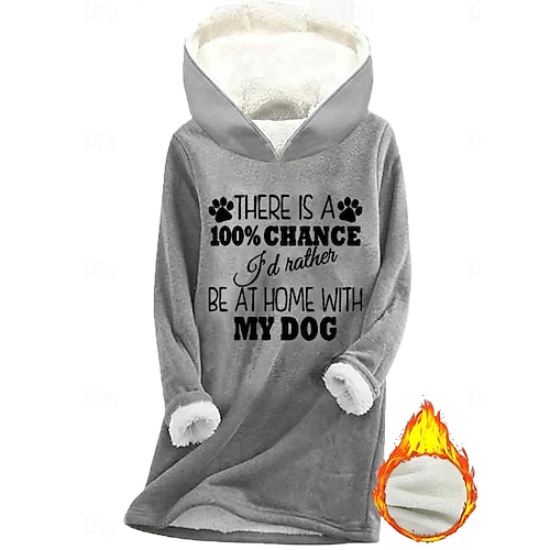  Femmes Sweat à capuche Graphique Lettre Occasionnel Confort manche longue À capuche Hauts Réguliers Rue Tenue Quotidienne Occasionnel Imprimé Rose Claire Bleu Gris Automne Hiver