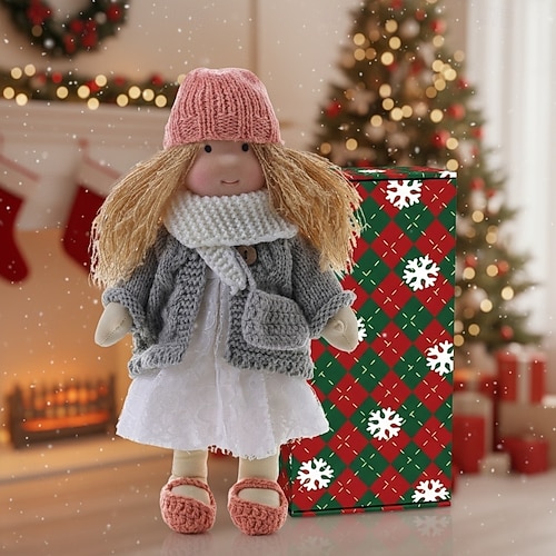 Poupée Waldorf faite à la main, bébé fille avec des vêtements confortables - Poupée en peluche douce de 11,8 pouces avec boîte-cadeau pour les tout-petits, cadeau de Noël idéal pour les filles  Poupée Waldorf faite à la main, bébé fille avec des vêtements confortables - Poupée en peluche douce de 11,8 pouces avec boîte-cadeau pour les tout-petits, cadeau de Noël idéal pour les filles