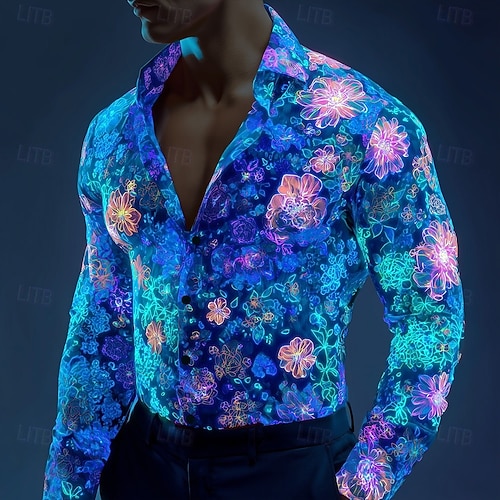 neon blue dress shirt One Of Us Long Sleeve Top Neon Blue Small