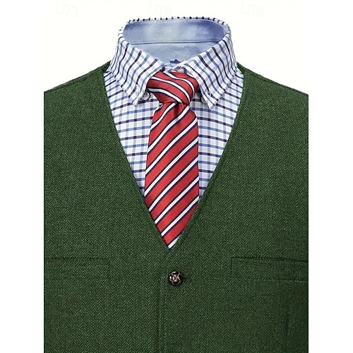  vestă bărbătească vestă de exterior casual zilnic toamnă & iarnă poliester culoare uni termic călduros sacou cu un singur rând de nasturi negru albastru maro verde