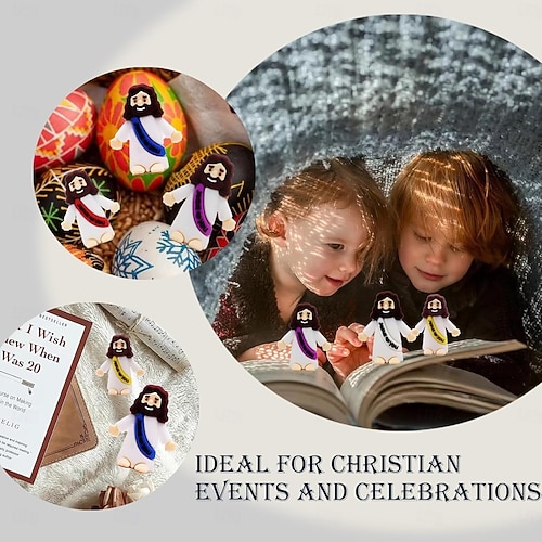  50/100個の小さなイエスのフィギュア、ミニイエスのフィギュアの大量購入、クリスマスの靴下に入れるギフト、マルチカラーの小さなイエスのフィギュア、ミニチュアフィギュアの隠し場所