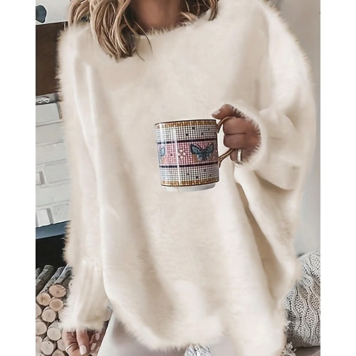  Naisten Neulos Pusero Katutyyli Vapaa-aika Puhdas väri Joustin Tiukka pyöreä kaula-aukko Kudottu Pitkähihainen Tavalliset topit Neuloa ulko- Päivittäin Viikonloppu Aprikoosi Syksy Talvi