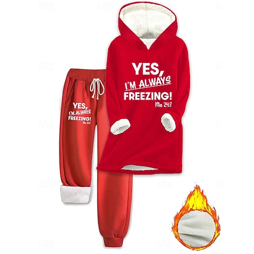  Női Napi Stílusos Kétrészes szettek Tracksuit Nadrág szettek Hosszú ujj Kapucni Grafika Szöveg Zsinór Nyomtatott Hétköznapi Napi Fekete Arcpír rózsaszín Sötétrózsaszín Ősz Normál