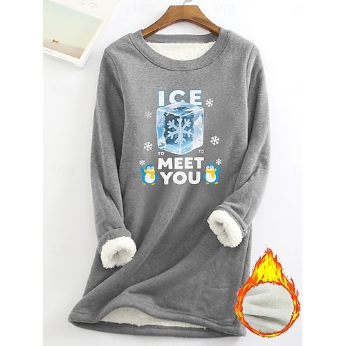  Pull femme sweat graphique lettre chaud décontracté duveteux manches longues col rond long hauts street casual rose clair noir rose foncé bleu printemps automne hiver