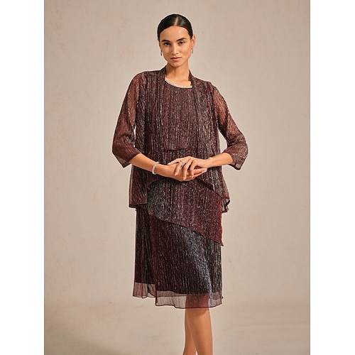  Women's Shrugs Elegant Party Stylish Cowl Neck Regular Tops Wedding Guest Evening Party Pleated Ruffle Glitter Wine Summer Spring Fall