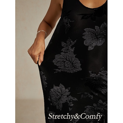 Damska welurowa sukienka maxi dopasowana sukienka trumpeta syrenka sukienka w literę A elegancka formalna impreza koktajlowa gość weselny wieczorna impreza regularny krój kwiatowy bez rękawów okrągły  Damska welurowa sukienka maxi dopasowana sukienka trumpeta syrenka sukienka w literę A elegancka formalna impreza koktajlowa gość weselny wieczorna impreza regularny krój kwiatowy bez rękawów okrągły