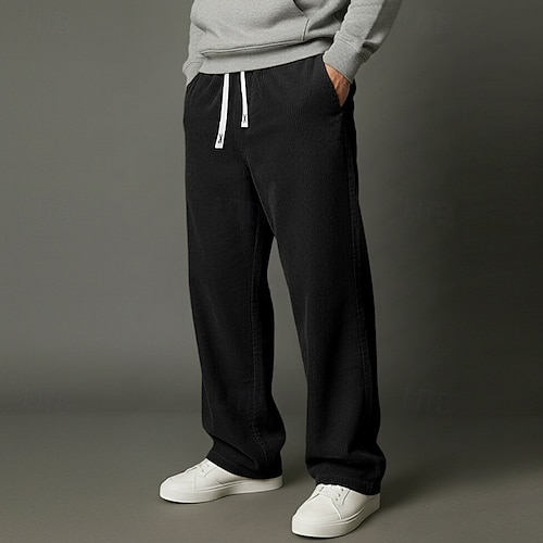  Miesten Veryttelyhousut Leveälahkeiset collegehousut Housut Vakosamettihousut Roikkuvat housut Kurenauha Joustava vyötärö Tavallinen Kosteuden siirtävä Hengittävä Täyspitkä ulko- Urheilu ja ulkoilu