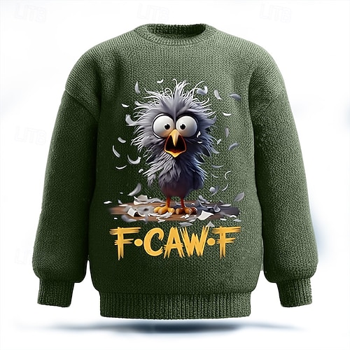f-caw-f grappige heren haan 3d cartoon pullover trui breiwerk