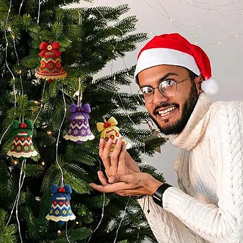 Kit De Décoration De Noël Au Crochet Pour Débutants - Cloches De Noël à Créer Soi-même - Activité Créative Famille - 11