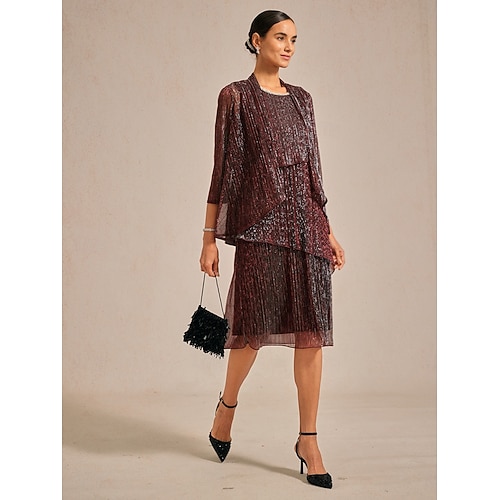  Women's Shrugs Elegant Party Stylish Cowl Neck Regular Tops Wedding Guest Evening Party Pleated Ruffle Glitter Wine Summer Spring Fall