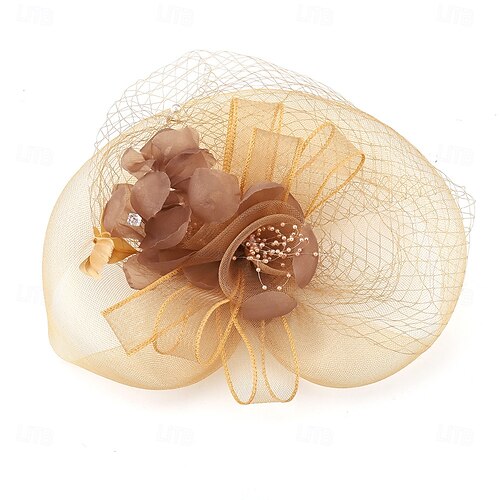 Fascinators Tulle Feather Fedora Hat Cocktail Wedding Tea  display picture 3