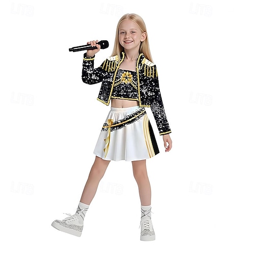  Zainspirowany koreańskim idolem Gwiazda popu Stroje Film Moda Kostium cosplay Wirtualny idol Kostiumy z filmów for Dla dziewczynek Dzieci Halloween Karnawał Szkoła Spektakl