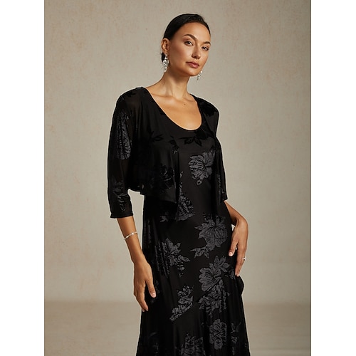 Damskie welurowe bolerka kwiatowe eleganckie vintage rękawy 3/4 dekolt V gość weselny impreza wieczorna wieczorna impreza czarna jesień zima  Damskie welurowe bolerka kwiatowe eleganckie vintage rękawy 3/4 dekolt V gość weselny impreza wieczorna wieczorna impreza czarna jesień zima