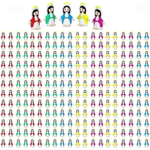 50/100pcs Little Virgin Mary Figures, Mini Virgin Mary Figurines in Bulk, Christmas Stocking Stuffers Gift Multicolor Tiny Virgin Mary Figures, Miniature Figurines to Hide