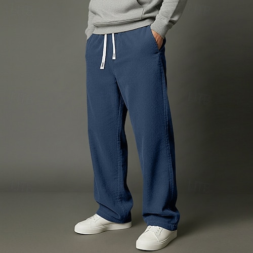  Miesten Veryttelyhousut Leveälahkeiset collegehousut Housut Vakosamettihousut Roikkuvat housut Kurenauha Joustava vyötärö Tavallinen Kosteuden siirtävä Hengittävä Täyspitkä ulko- Urheilu ja ulkoilu