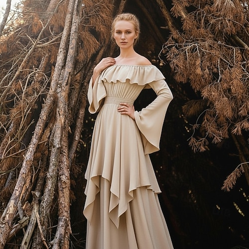 Elegant Medieval Renaissance Cocktail Dress Regency Inspired Dress Puff Sleeve Viking Elven Off Shoulder Solid Color Fancy Dress Women's Celtic Pirate Fantasy Halloween Carnival Masquerade Halloween 2026 - AU $71.19 Elegant Medieval Renaissance Cocktail Dress Regency Inspired Dress Puff Sleeve Viking Elven Off Shoulder Solid Color Fancy Dress Women's Celtic Pirate Fantasy Halloween Carnival Masquerade Halloween 2026 - AU $71.19