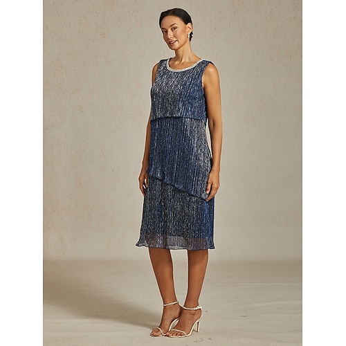 Femmes Robe Midi Robe fourreau Robe Plissée Robe dos nu Élégant Fête Formel Soirée robe demoiselle d honneur Cocktail Coupe régulière Couleur Unie Sans manches Col ras du cou bleu marine Ét  Femmes Robe Midi Robe fourreau Robe Plissée Robe dos nu Élégant Fête Formel Soirée robe demoiselle d honneur Cocktail Coupe régulière Couleur Unie Sans manches Col ras du cou bleu marine Ét