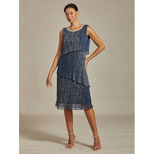 Femmes Robe Midi Robe fourreau Robe Plissée Robe dos nu Élégant Fête Formel Soirée robe demoiselle d honneur Cocktail Coupe régulière Couleur Unie Sans manches Col ras du cou bleu marine Ét  Femmes Robe Midi Robe fourreau Robe Plissée Robe dos nu Élégant Fête Formel Soirée robe demoiselle d honneur Cocktail Coupe régulière Couleur Unie Sans manches Col ras du cou bleu marine Ét