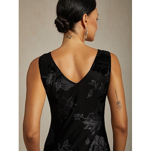 Damska welurowa sukienka maxi dopasowana sukienka trumpeta syrenka sukienka w literę A elegancka formalna impreza koktajlowa gość weselny wieczorna impreza regularny krój kwiatowy bez rękawów okrągły  Damska welurowa sukienka maxi dopasowana sukienka trumpeta syrenka sukienka w literę A elegancka formalna impreza koktajlowa gość weselny wieczorna impreza regularny krój kwiatowy bez rękawów okrągły