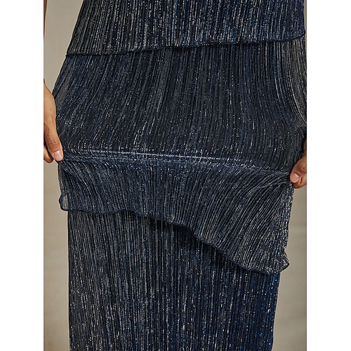 Femmes Robe Midi Robe fourreau Robe Plissée Robe dos nu Élégant Fête Formel Soirée robe demoiselle d honneur Cocktail Coupe régulière Couleur Unie Sans manches Col ras du cou bleu marine Ét  Femmes Robe Midi Robe fourreau Robe Plissée Robe dos nu Élégant Fête Formel Soirée robe demoiselle d honneur Cocktail Coupe régulière Couleur Unie Sans manches Col ras du cou bleu marine Ét