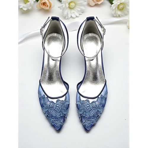 womens navy blue dress shoes for wedding Navy Blue Wedding Shoes Vintage style, Brides Something Blue, Satin Rounded Toe,Closed Toe,D'Orsay Style T Strap,Old Hollywood,Great Gatsby