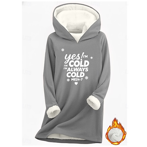  Naisten collegepaita fleecevuorilla graafisesti lämmin rento pörröinen pitkähihainen pyöreä kaula-aukko pyöreä kaula-aukko pitkät topit katu vapaa-aika vaaleanpunainen musta tummanpinkki sininen kevät syksy talvi