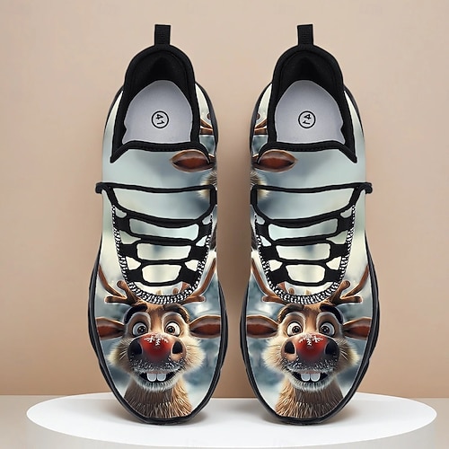  Ανδρικά χριστουγεννιάτικα αθλητικά παπούτσια με τον Άγιο Βασίλη – διασκεδαστικό τρισδιάστατο σχέδιο με τον Άγιο Βασίλη, άνετη εφαρμογή, ιδανικά για πάρτι και χριστουγεννιάτικες γιορτές