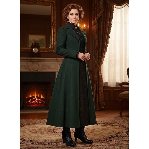  Γυναικείες μαύρες μπότες βικτωριανού εδουαρδιανού στιλ με κορδόνια μέχρι το γόνατο, με κυματιστό τελείωμα και τακούνι kitten - ρετρό γοτθικές μπότες της δεκαετίας του 1920 για γυναίκες, ιδανικές για