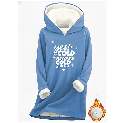  Naisten collegepaita fleecevuorilla graafisesti lämmin rento pörröinen pitkähihainen pyöreä kaula-aukko pyöreä kaula-aukko pitkät topit katu vapaa-aika vaaleanpunainen musta tummanpinkki sininen kevät syksy talvi