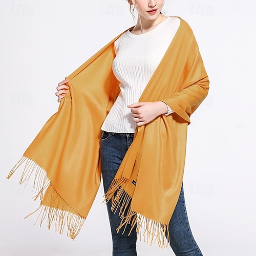 Etoles de Femme Foulards pour Femme Wraps de mariée Elégant Mariée Sans Manches Imitation Cachemire Boléros de Mariage Avec Gland Pour Mariage Printemps