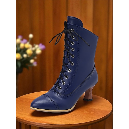 knee length dresses for ladies Handcrafted Navy Blue Shearling Oxford Ankle Boots