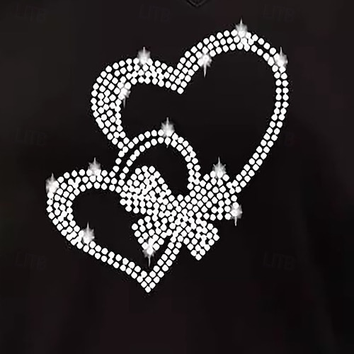  Femmes Chemisier Uni Élégant Moderne manche longue Col en V Hauts Réguliers Quotidien Fête Sortir Patchwork Paillettes Maille Noir Été Printemps Automne